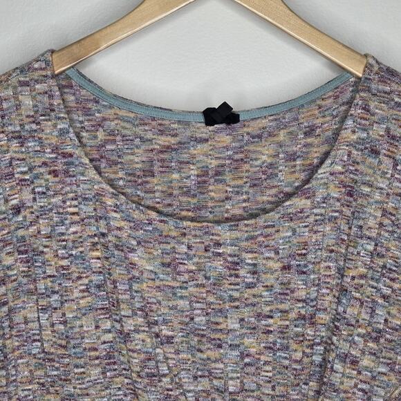 W5 by Anthropologie Multi-Colored Cap Sleeve Knit Top w/ Side Knot Size M - Picture 2 of 6